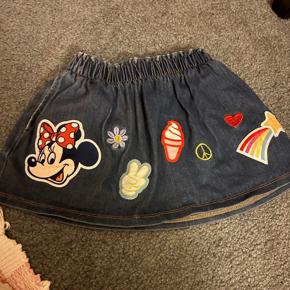Little Sleepies Play collection Minnie  Denim Skirt with Fun Patches